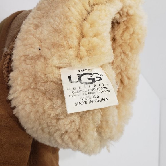 UGG Australia Brown Classic Short Boots Size W 5 Leather Sheepskin - Picture 7 of 9